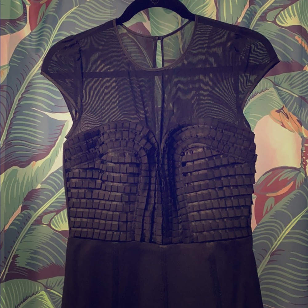 Black bustier mini dress with beautiful detail